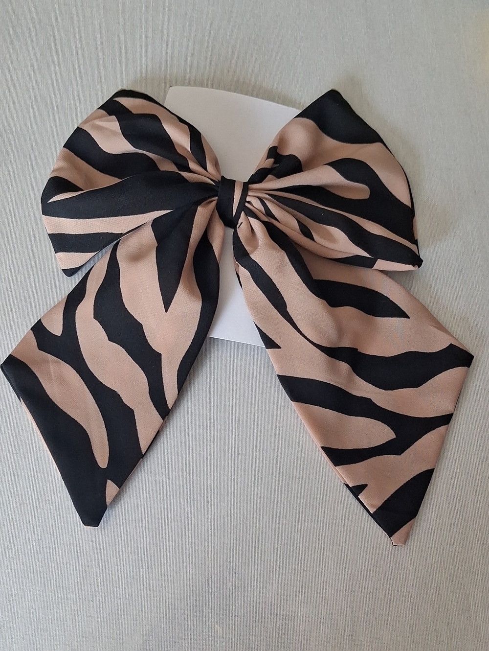 Black & Tan Zebra Print Bow Hair Clip